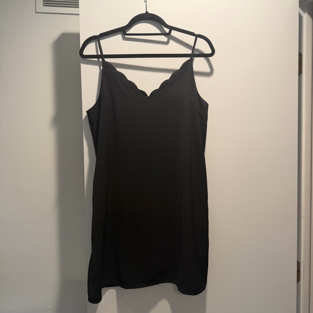 Scalloped Black Dress NWT
